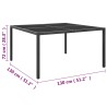 Table de jardin Anthracite 130x130x72 cm Acier et verre 558756558756