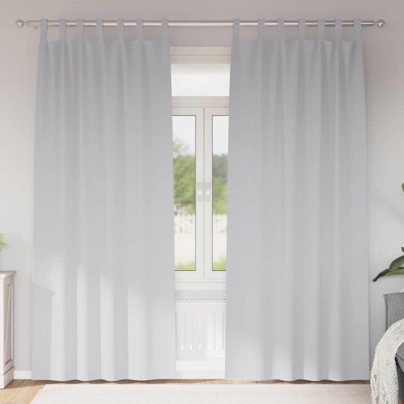 Rideaux occultants avec anneaux 2 pcs Gris pâle 225 x 140 cm 558761558761