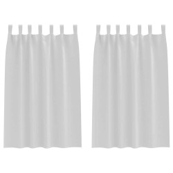 Rideaux occultants avec anneaux 2 pcs Gris pâle 175 x 140 cm 558763558763