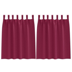 Rideaux occultants avec anneaux 2 pcs Bordeaux 140 x 140 cm 558764558764