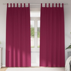Rideaux occultants avec anneaux 2 pcs Bordeaux 225 x 140 cm 558765558765