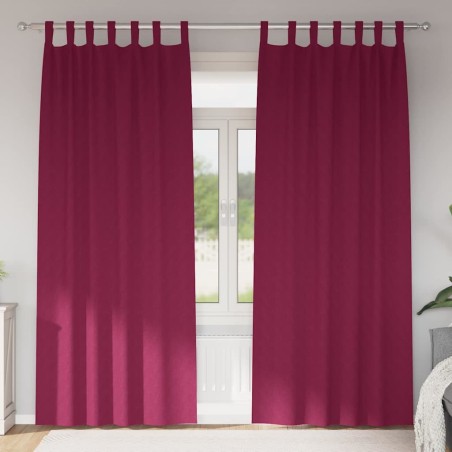 Rideaux occultants avec anneaux 2 pcs Bordeaux 225 x 140 cm 558765558765