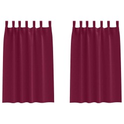 Rideaux occultants avec anneaux 2 pcs Bordeaux 175 x 140 cm 558767558767