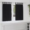 Rideaux occultants avec anneaux 2 pcs Noir 140 x 140 cm 558768558768