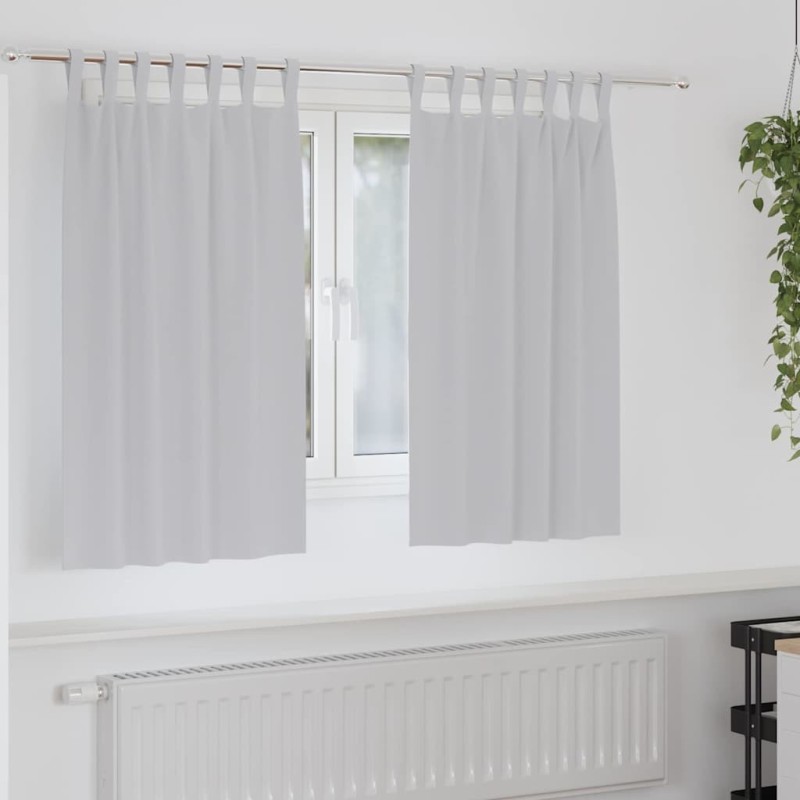 Rideaux occultants avec anneaux 2 pcs Gris clair 140 x 140 cm 558769558769