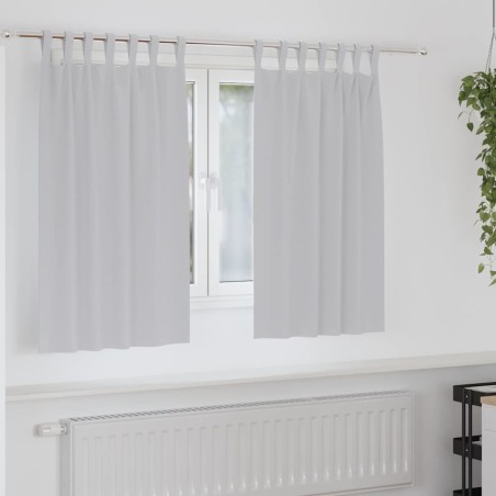 Rideaux occultants avec anneaux 2 pcs Gris clair 140 x 140 cm 558769558769
