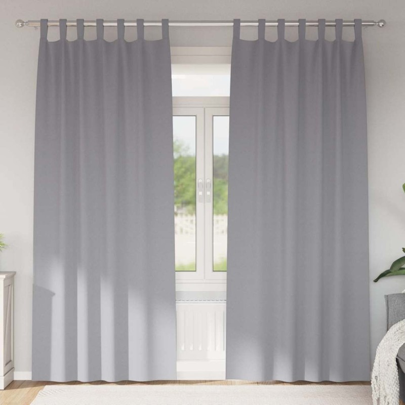 Rideaux occultants avec anneaux 2 pcs Gris clair 245 x 140 cm 558770558770