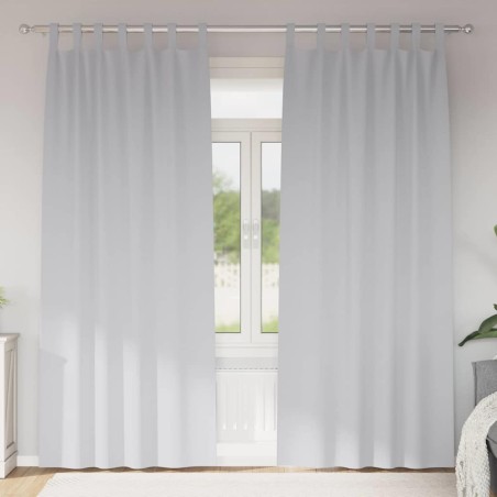 Rideaux occultants avec anneaux 2 pcs Gris pâle 245 x 140 cm 558772558772