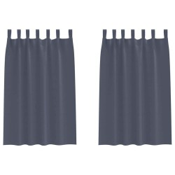 Rideaux occultants avec anneaux 2 pcs Anthracite 175 x 140 cm 558773558773