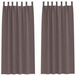 Rideaux occultants avec anneaux 2 pcs Marron foncé 225 x 140 cm 558774558774
