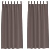 Rideaux occultants avec anneaux 2 pcs Marron foncé 225 x 140 cm 558774558774