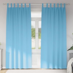 Rideaux occultants avec anneaux 2 pcs Bleu clair 245 x 140 cm 558778558778