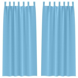 Rideaux occultants avec anneaux 2 pcs Bleu clair 245 x 140 cm 558778558778
