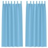 Rideaux occultants avec anneaux 2 pcs Bleu clair 245 x 140 cm 558778558778