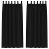 Rideaux occultants avec anneaux 2 pcs Noir 245 x 140 cm 558780558780