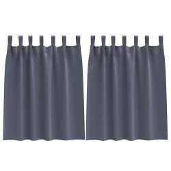 Rideaux occultants avec anneaux 2 pcs Anthracite 140 x 140 cm 558781558781
