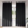 Rideaux occultants avec anneaux 2 pcs Noir 260 x 140 cm 558783558783