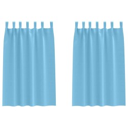 Rideaux occultants avec anneaux 2 pcs Bleu clair 175 x 140 cm 558784558784