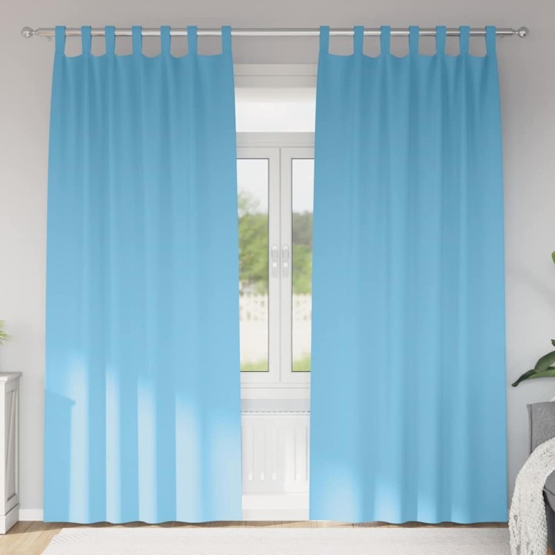 Rideaux occultants avec anneaux 2 pcs Bleu clair 225 x 140 cm 558785558785