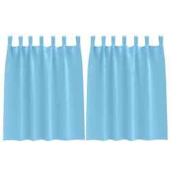 Rideaux occultants avec anneaux 2 pcs Bleu clair 140 x 140 cm 558786558786