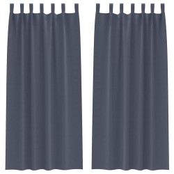 Rideaux occultants avec anneaux 2 pcs Anthracite 245 x 140 cm 558787558787
