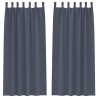 Rideaux occultants avec anneaux 2 pcs Anthracite 245 x 140 cm 558787558787