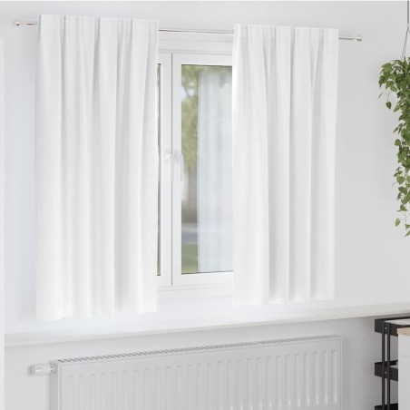 Rideaux occultants avec anneaux 2 pcs Blanc lumineux 558791558791