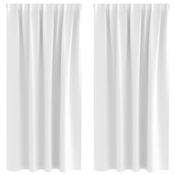 Rideaux occultants avec anneaux 2 pcs Blanc lumineux 558791558791