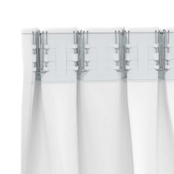 Rideaux occultants avec anneaux 2 pcs Blanc lumineux 558791558791