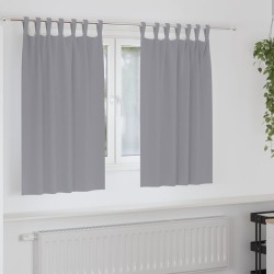 Rideaux occultants avec anneaux 2 pcs Gris clair 140 x 140 cm 558795558795