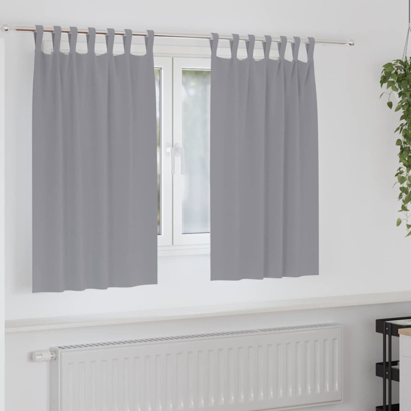 Rideaux occultants avec anneaux 2 pcs Gris clair 140 x 140 cm 558795558795