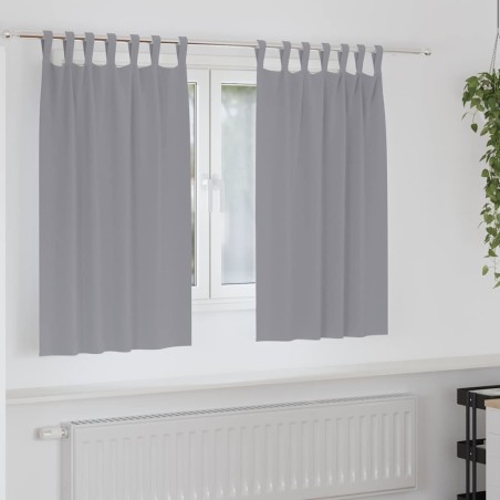 Rideaux occultants avec anneaux 2 pcs Gris clair 140 x 140 cm 558795558795