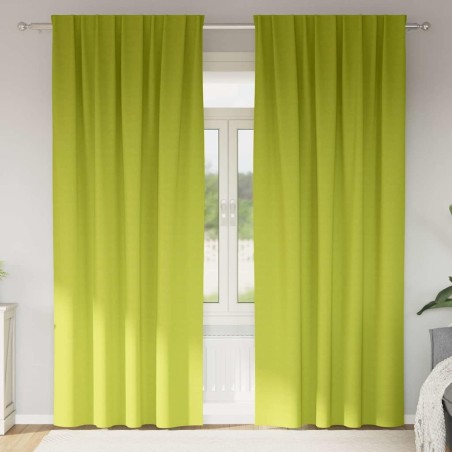 Rideaux occultants avec anneaux 2 pcs Vert 260 x 140 cm 558797558797