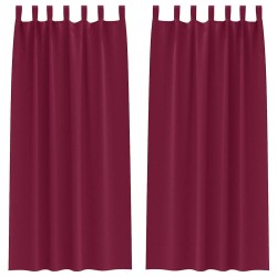Rideaux occultants avec anneaux 2 pcs Bordeaux 260 x 140 cm 558798558798