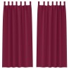 Rideaux occultants avec anneaux 2 pcs Bordeaux 260 x 140 cm 558798558798