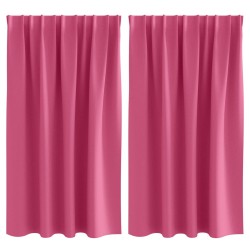 Rideaux occultants avec anneaux 2 pcs Rose vif 140 x 140 cm 558799558799