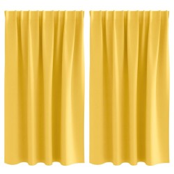 Rideaux occultants avec anneaux 2 pcs Jaune moutarde 558801558801