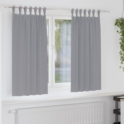 Rideaux occultants avec anneaux 2 pcs Gris clair 175 x 140 cm 558804558804