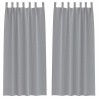 Rideaux occultants avec anneaux 2 pcs Gris clair 225 x 140 cm 558805558805