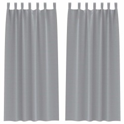 Rideaux occultants avec anneaux 2 pcs Gris clair 260 x 140 cm 558806558806