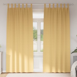 Rideaux occultants avec anneaux 2 pcs Beige 260 x 140 cm 558807558807