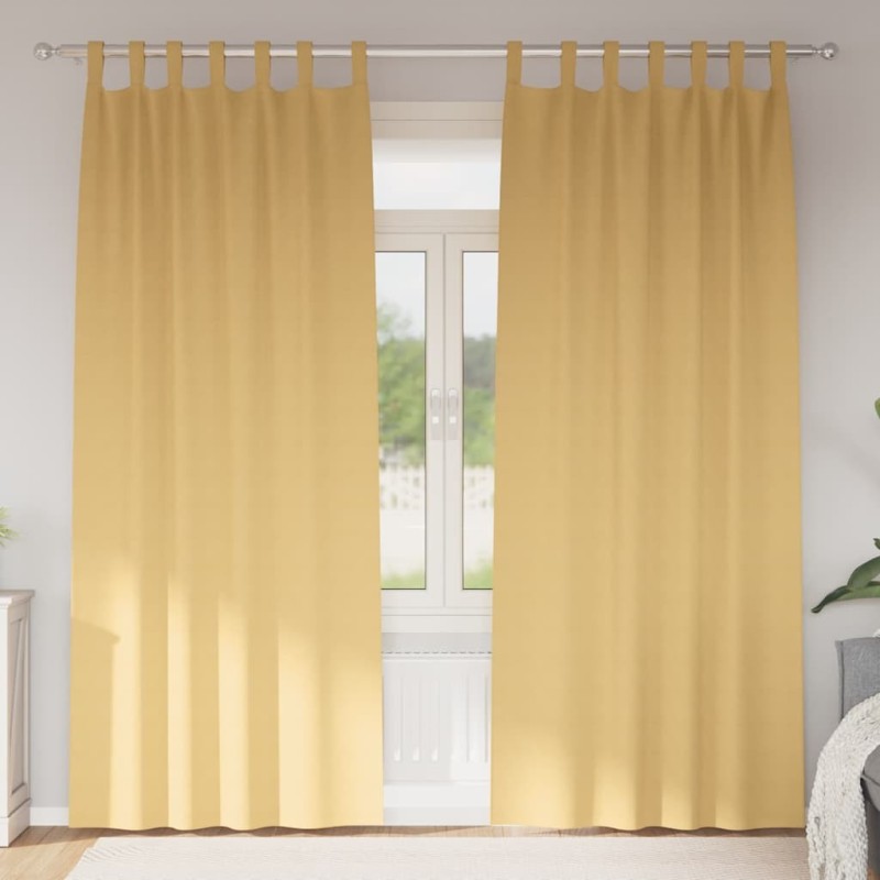 Rideaux occultants avec anneaux 2 pcs Beige 260 x 140 cm 558807558807