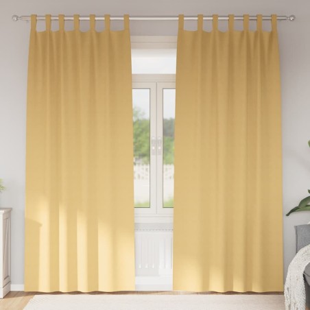 Rideaux occultants avec anneaux 2 pcs Beige 260 x 140 cm 558807558807