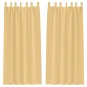 Rideaux occultants avec anneaux 2 pcs Beige 260 x 140 cm 558807558807