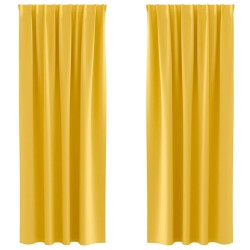Rideaux occultants avec anneaux 2 pcs Jaune moutarde 558811558811