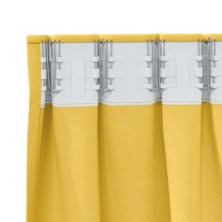 Rideaux occultants avec anneaux 2 pcs Jaune moutarde 558811558811