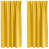 Rideaux occultants avec anneaux 2 pcs Jaune moutarde 558812558812