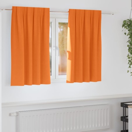 Rideaux occultants avec anneaux 2 pcs Orange vif 140 x 140 cm 558813558813