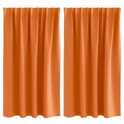 Rideaux occultants avec anneaux 2 pcs Orange vif 140 x 140 cm 558813558813