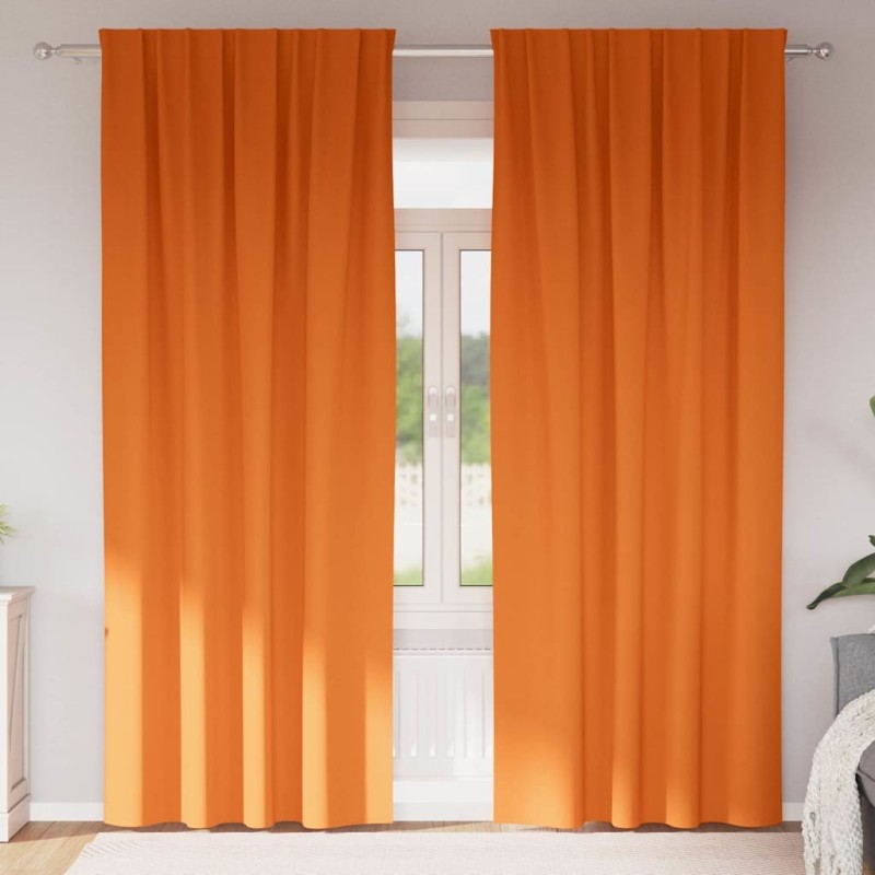 Rideaux occultants avec anneaux 2 pcs Orange vif 225 x 140 cm 558814558814